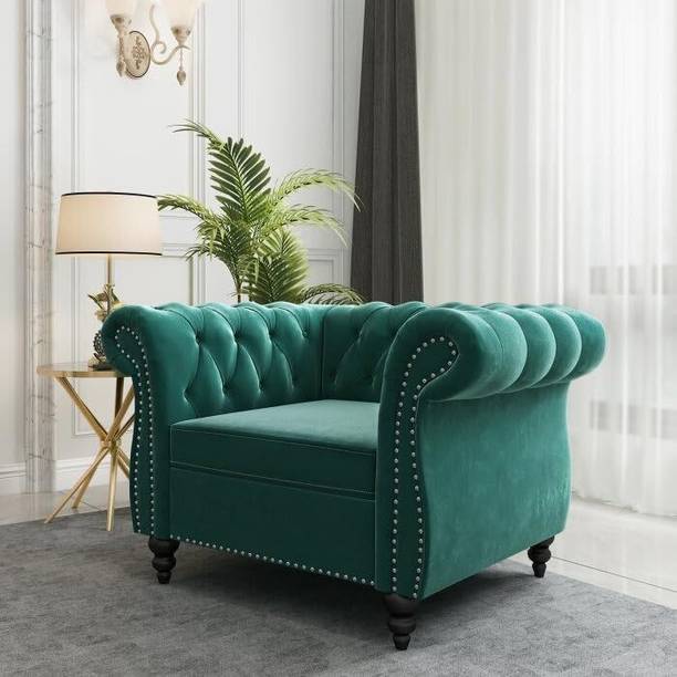 SIYARA DESIGN Elegant Upholstered One Seater Sofa For Living Room & Office Fabric 1 Seater  Sofa