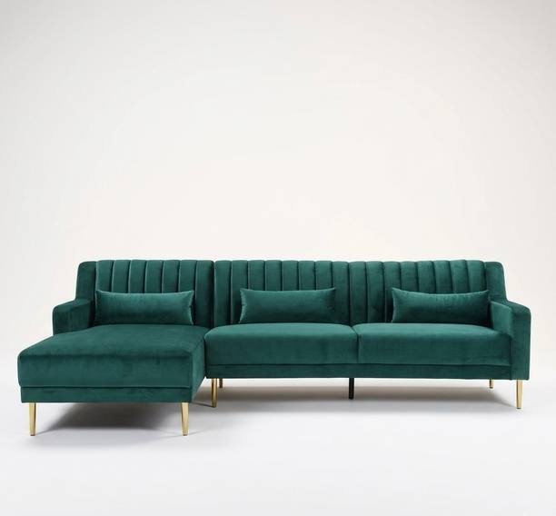 azhar Luxury Velvet Collection Fabric 4 Seater Sofa