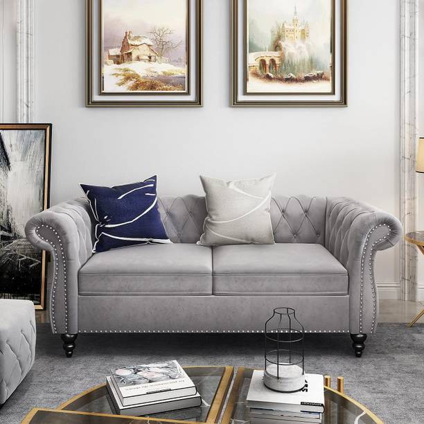 DMK Fully Upholstered Two Seater Fabric Recliner For Living Room/Office/Guest Room | Fabric 2 Seater  Sofa