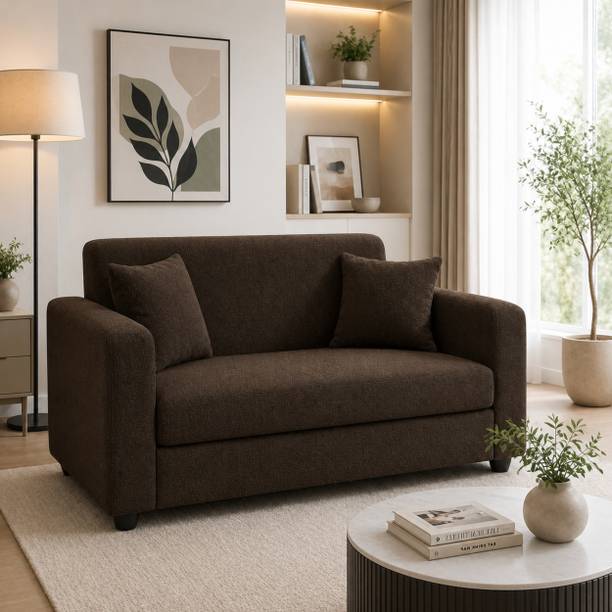 WAKESURE Premium Quality Jute Fabric 2 Seater Sofa