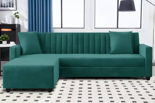 Dr Smith L Shape 4-Seater Convertible Sofa Set Fabric 4 Seater Sofa