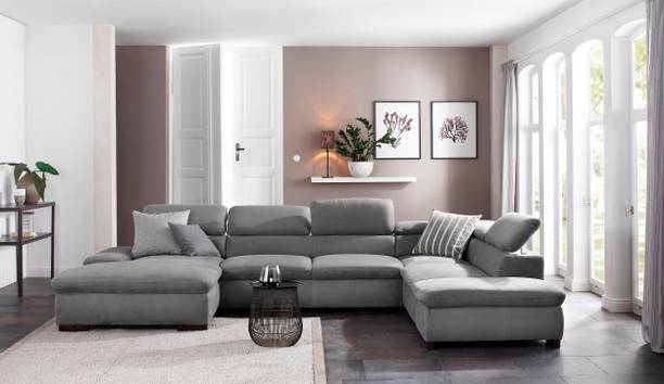 fabrique Impressa U Shape Fabric 5 Seater  Sofa