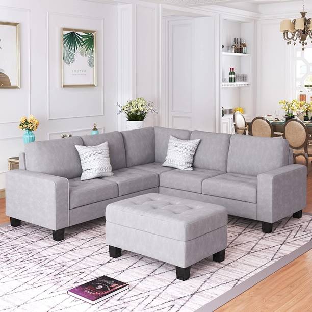 Homeify Yolo L Shape Corner Sofa Set for Living Room Fabric 6 Seater  Sofa