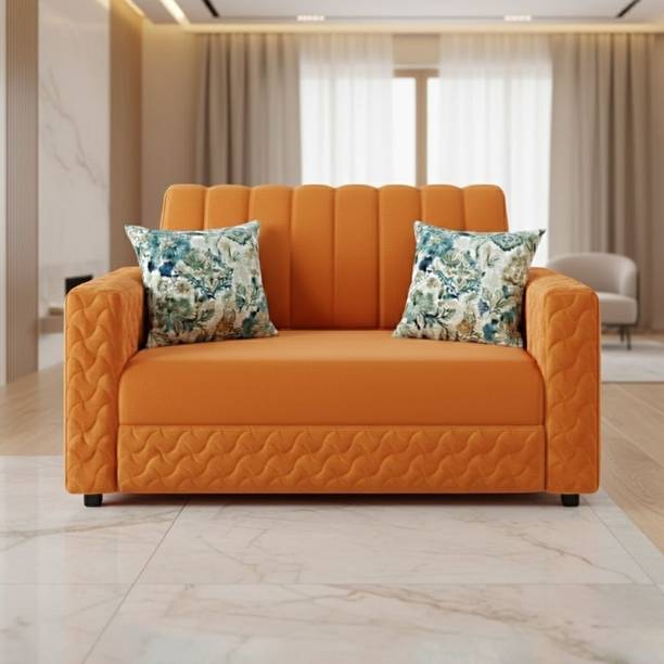 WAKESURE Premium Quality Velvet Fabric 2 Seater Sofa