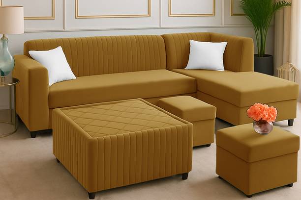 Dr Smith Wooden 3 + 2 + 2 + 1 Sofa Set for Living Room & Office Fabric 8 Seater  Sofa
