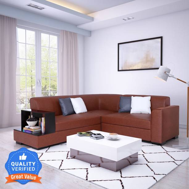 Flipkart Perfect Homes Conwy L Shape LHS Leatherette 5 Seater  Sofa