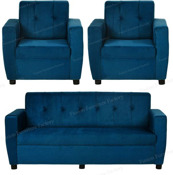 Fusion Furniture Factory Gloster Dark Blue 3+1+1 Sofa Fabric 5 Seater  Sofa