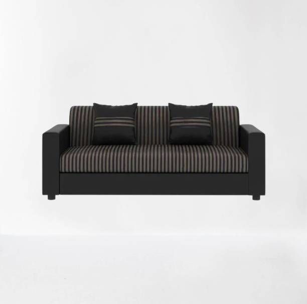 Flipkart Perfect Homes New Crete Striped Design Fabric 3 Seater  Sofa