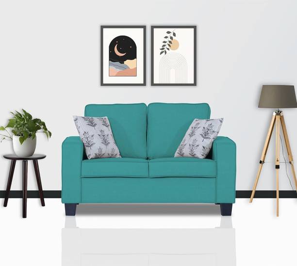 DMK Solid Wood Framed Upholstered Two Seater Fabric Sofa For Living Room/ Office | Fabric 2 Seater  Sofa