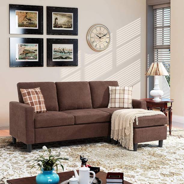 Zikra Blush Fabric 4 Seater  Sofa