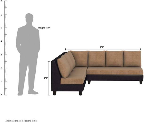 WESTIDO Sophia Fabric 6 Seater  Sofa