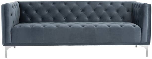 Adorn Homez Lima Sofa Sectional RHS in Velvet Fabric - Dark Grey Fabric 3 Seater  Sofa