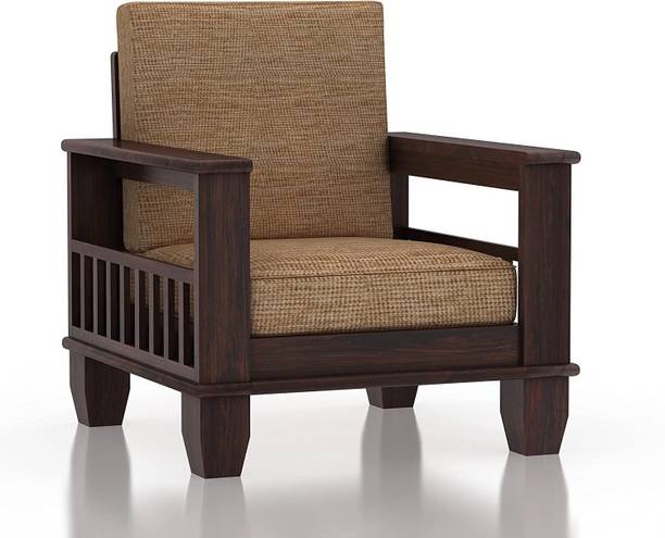 DRYLC FURNITURE Solid Sheesham Wood One Seater Sofa For Living, Waiting Room/ Office Fabric 1 Seater  Sofa