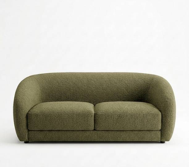 azhar Bouclé Curved Collection Fabric 2 Seater  Sofa