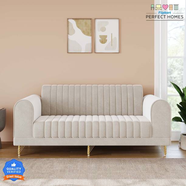 Flipkart Perfect Homes Interio Crafted To Seat Three With Ease Fabric 3 Seater  Sofa