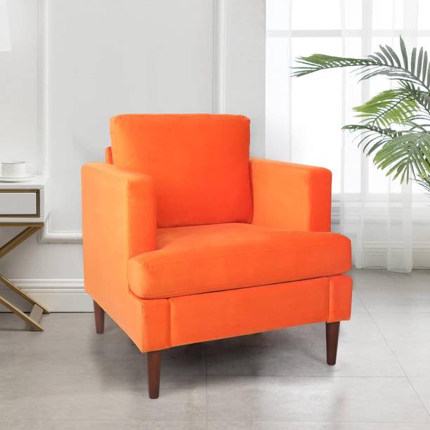 DMK Solid Wood Framed Upholstered One Seater Fabric Sofa For Living Room | Office | Fabric 1 Seater  Sofa