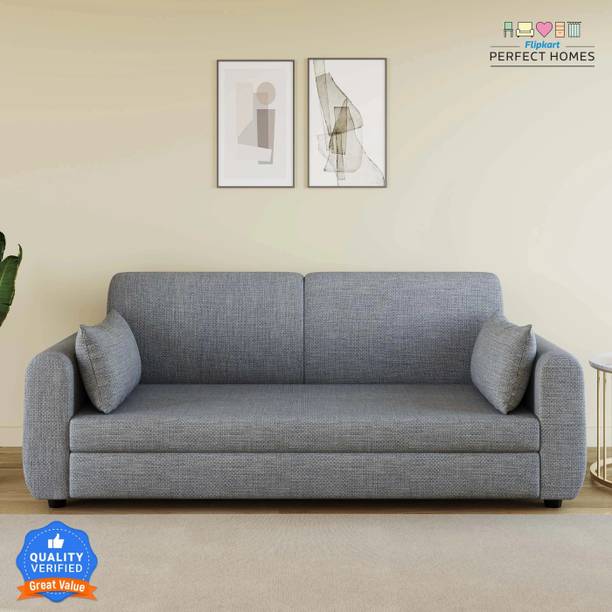 Flipkart Perfect Homes Pebble Stylish Look Soft Texture Luxury for Living Room Fabric 3 Seater  Sofa