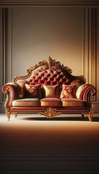 Home wood Fabric 3 Seater Sofa (Finish Color - Antique, DIY(Do-It-Yourself)) Leather 3 Seater  Sofa