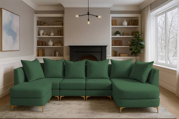 Casaliving Zoe Solid Wood 8 Seater  Sofa