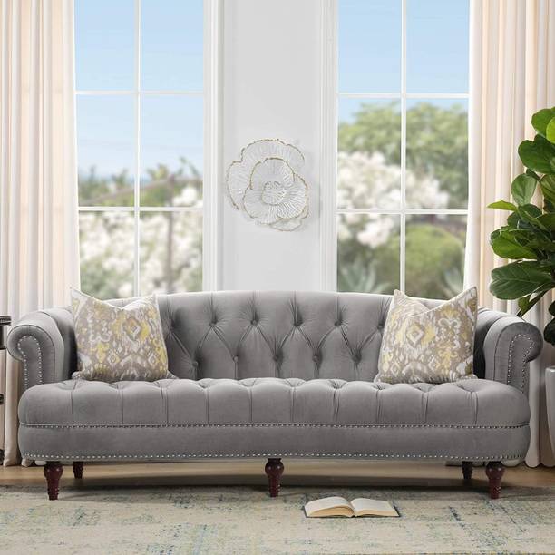 DMK Fully Upholstered Three Seater Fabric Recliner For Living Room/ Office | Fabric 3 Seater  Sofa
