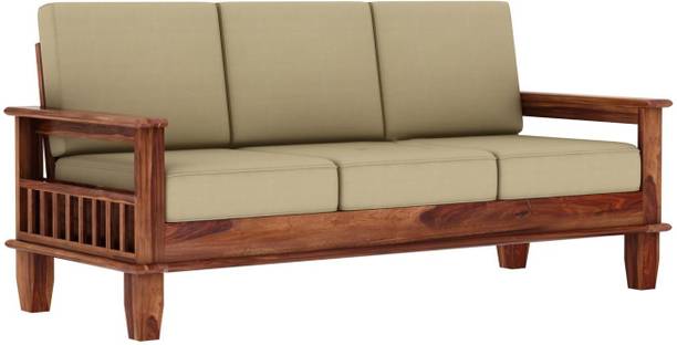 BRIGHTWOOD RASKWOOD Sheesham Wood 3 Seater Sofa for Living Room & Home & Office | Fabric 3 Seater  Sofa