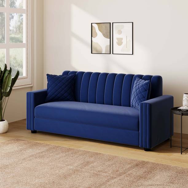 Living Things Milan Velvet Fabric 3 Seater Sofa