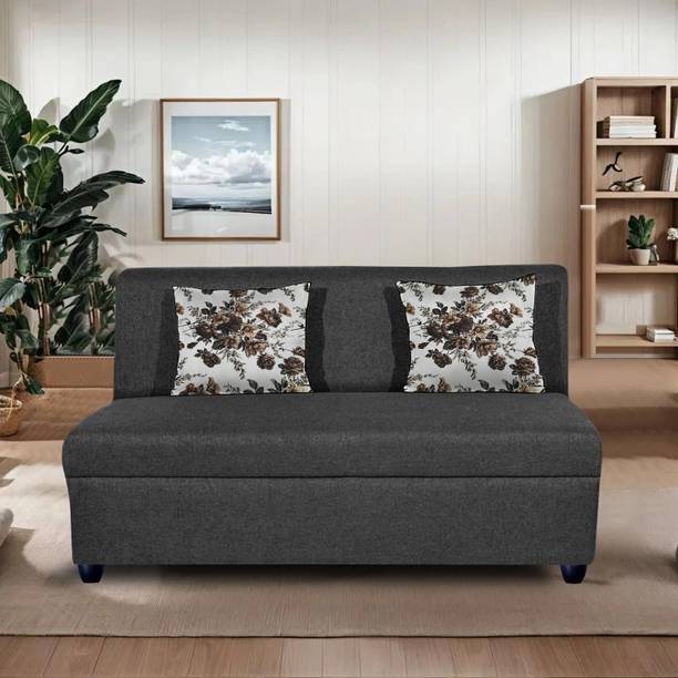 Vansh Furniture ARMLESS Fabric 2 Seater  Sofa