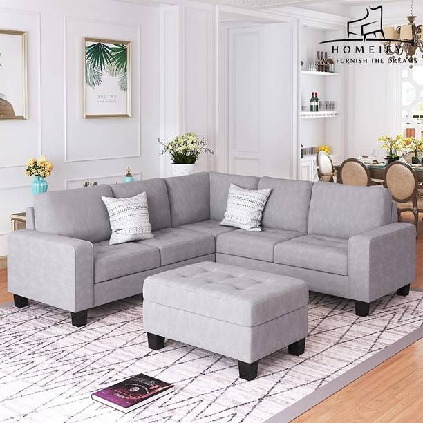 Homeify Yolo L Shape Corner Sofa Set for Living Room Fabric 6 Seater  Sofa
