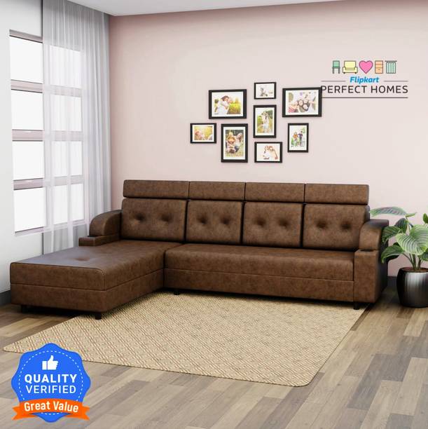Flipkart Perfect Homes Irena LHS Suede Fabric Fabric 6 Seater  Sofa