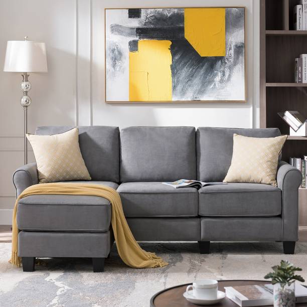 Apostate Ardath 3 Seater L shaped Sectional Sofa For Living Room Fabric 3 Seater  Sofa