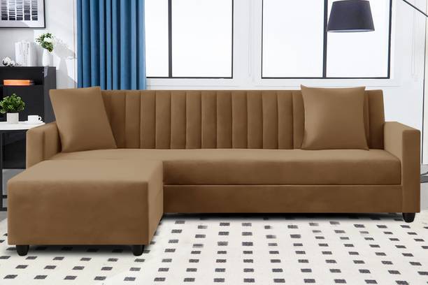Dr Smith L Shape 4-Seater Convertible Sofa Set Fabric 4 Seater Sofa