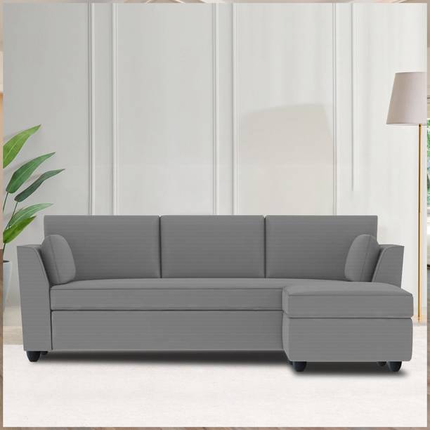 Cozyheaven 3 Seater L Shape Convertible & Ottoman Modular Sectional for Living Room Fabric 3 Seater  Sofa