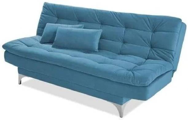 Comfort Zone Hub 3 Seater Sofa Cum Bed Two Cushions Perfect for Home Living and Guests Fabric 3 Seater  Sofa