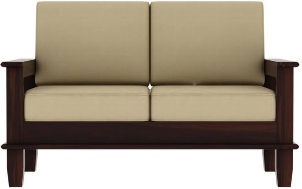 BRIGHTWOOD RASKWOOD HOME FURNITURE Sheesham Wooden 2 Seater Sofa for Living Room | Fabric 2 Seater  Sofa