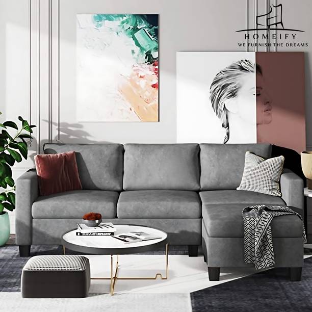 Homeify Nord Convertible Sectional sofa Fabric 4 Seater  Sofa