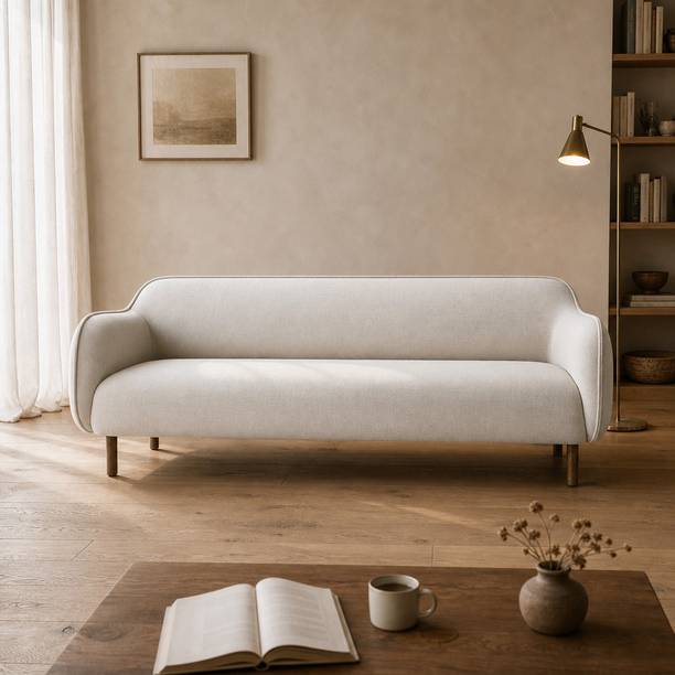 Oak&Loom & Ekko Wing Premium Upholstery Velvet Fabric 3 Seater Sofa