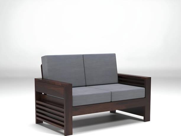 saamenia furnitures Solid Sheesham Wood 2 Seater Sofa { 40 Density Foam And Without Pillow } Fabric 2 Seater  Sofa