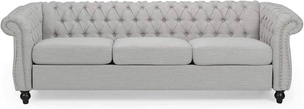 ADORNMART 3 Seater Chesterfield Sofa for Living Room & Office Fabric 3 Seater  Sofa
