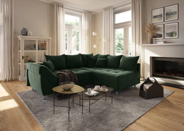 fabrique Italian L Shape LHS Fabric 5 Seater  Sofa