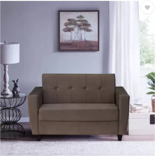 SS CRAFTMAKERS Tufted Back Two Seater Sofa Brown Fabric 2 Seater Sofa Fabric 2 Seater  Sofa