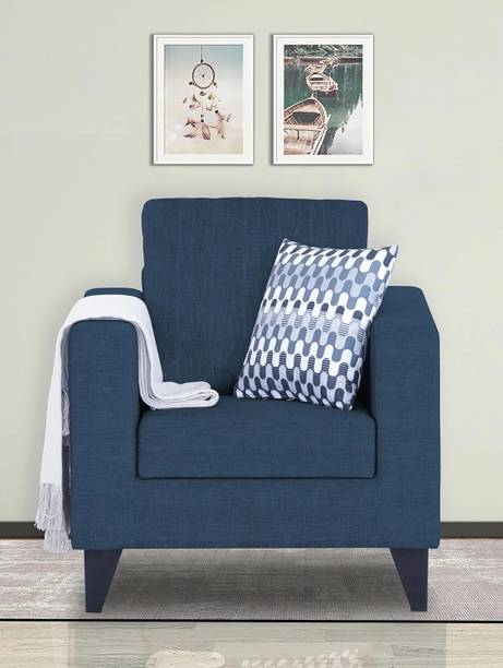 KDDecor Solid Wood Framed Upholstered One Seater Fabric Sofa For Living Room | Office | Fabric 1 Seater  Sofa