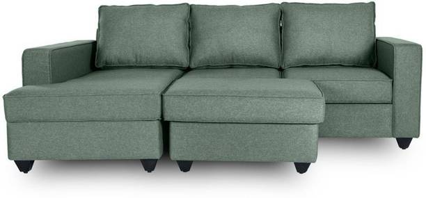 Wakefit Napper 2 Seater + Left Aligned Chaise with Ottoman Fabric 5 Seater  Sofa