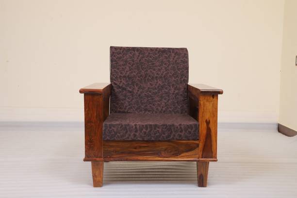 Cherry Wood Rosewood (Sheesham) Fabric 1 Seater  Sofa
