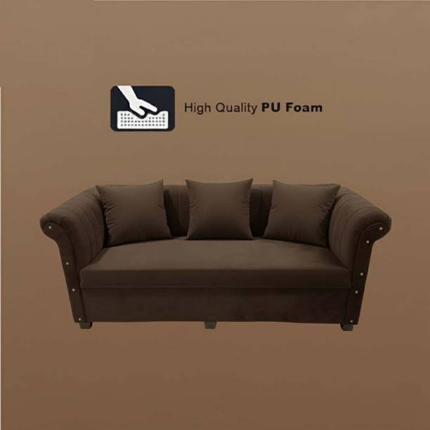 Sleep Art Comfortable Navy Blue 3 Seater Sofa | Durable Fabric | Perfect for Living Room Fabric 3 Seater  Sofa