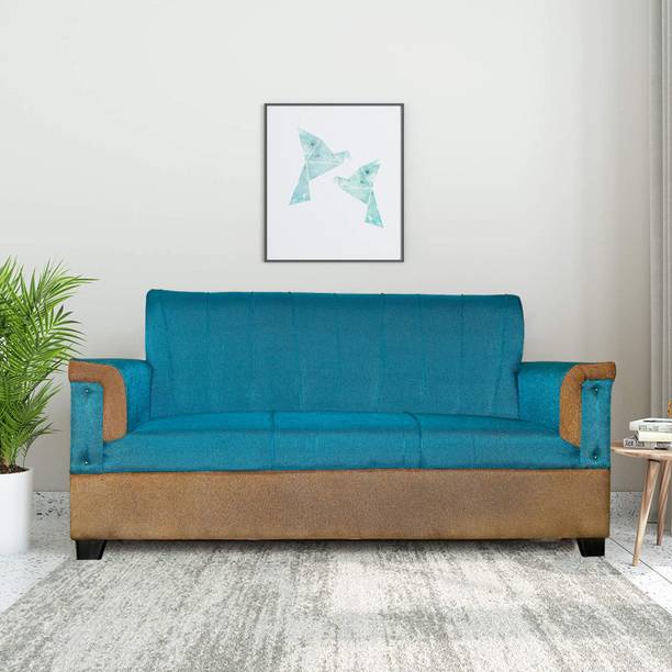 LIVEWELL Premium Quality Jute Fabric 3 Seater  Sofa