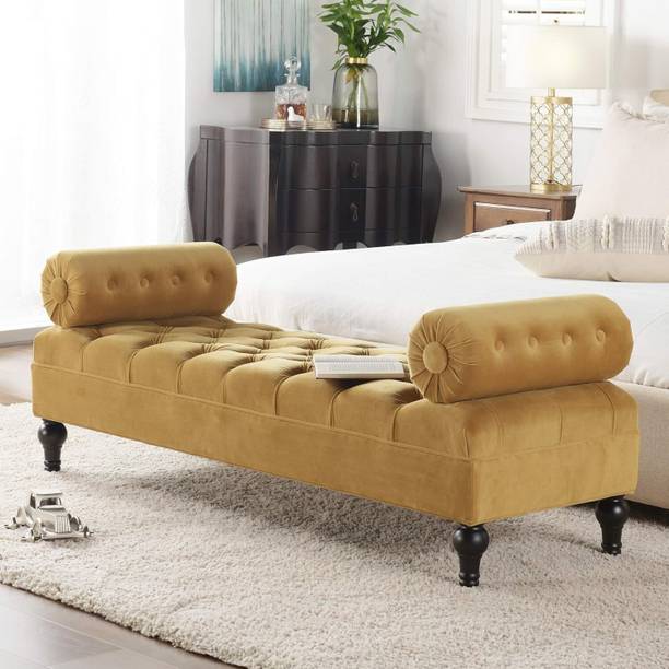 Urban Signature Home Lewis Bolster Arm Entryway Bench -Bright Chartreuse Fabric 3 Seater  Sofa