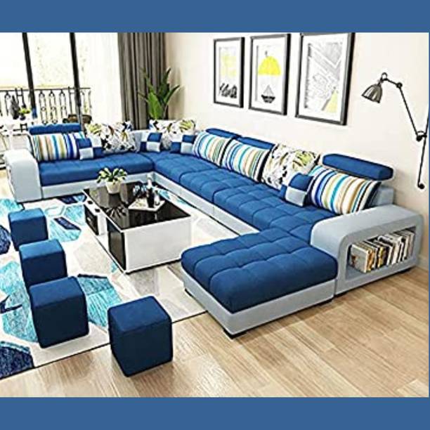 Homax 11-Piece U-Shape Modular Sofa Set – 12-Seater Luxury Sectional in Premium Fabric 12 Seater  Sofa