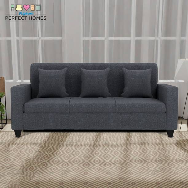 Flipkart Perfect Homes Omega Jut Fabric 3 Seater  Sofa
