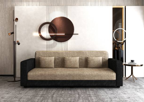 Parth designs Molfino Fabric Sofa with Cushions for Living Room Office & Hotel Furniture Fabric 3 Seater  Sofa