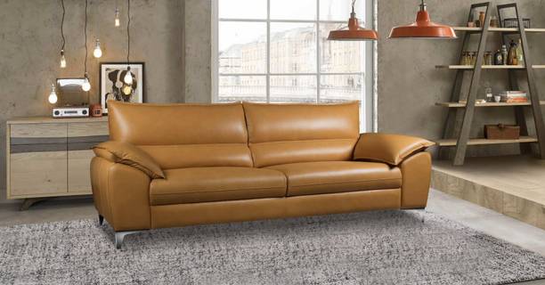 RANI FURNITURE MORDERN 3 SEATER SOFA Half-leather 3 Seater  Sofa